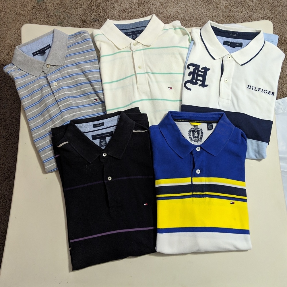 Lot of 5 - Tommy Hilfiger Polo Shirts XXL Preowned